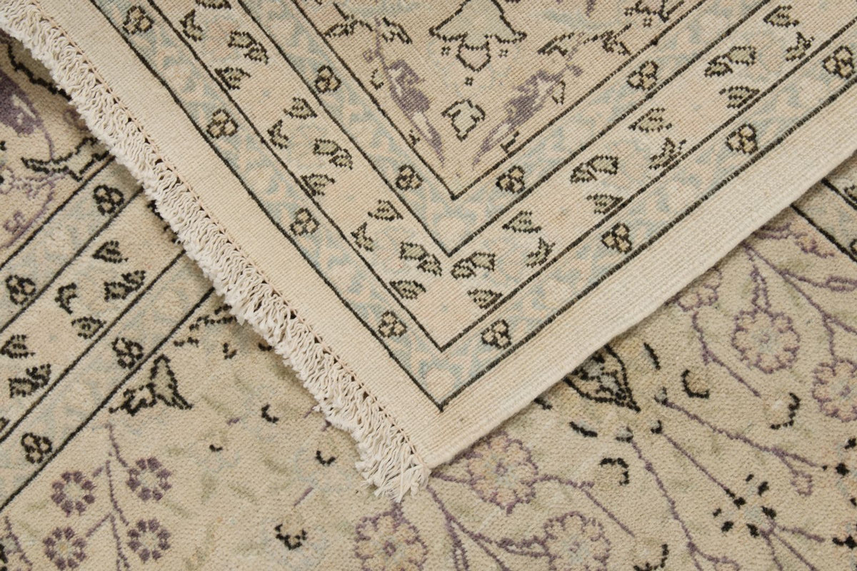 10x14 Beige and Brown Turkish Silk Rug