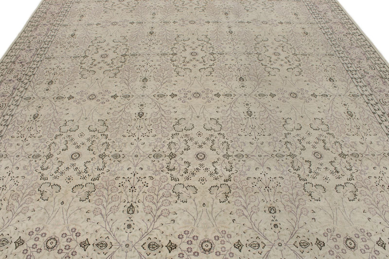 10x14 Beige and Brown Turkish Silk Rug