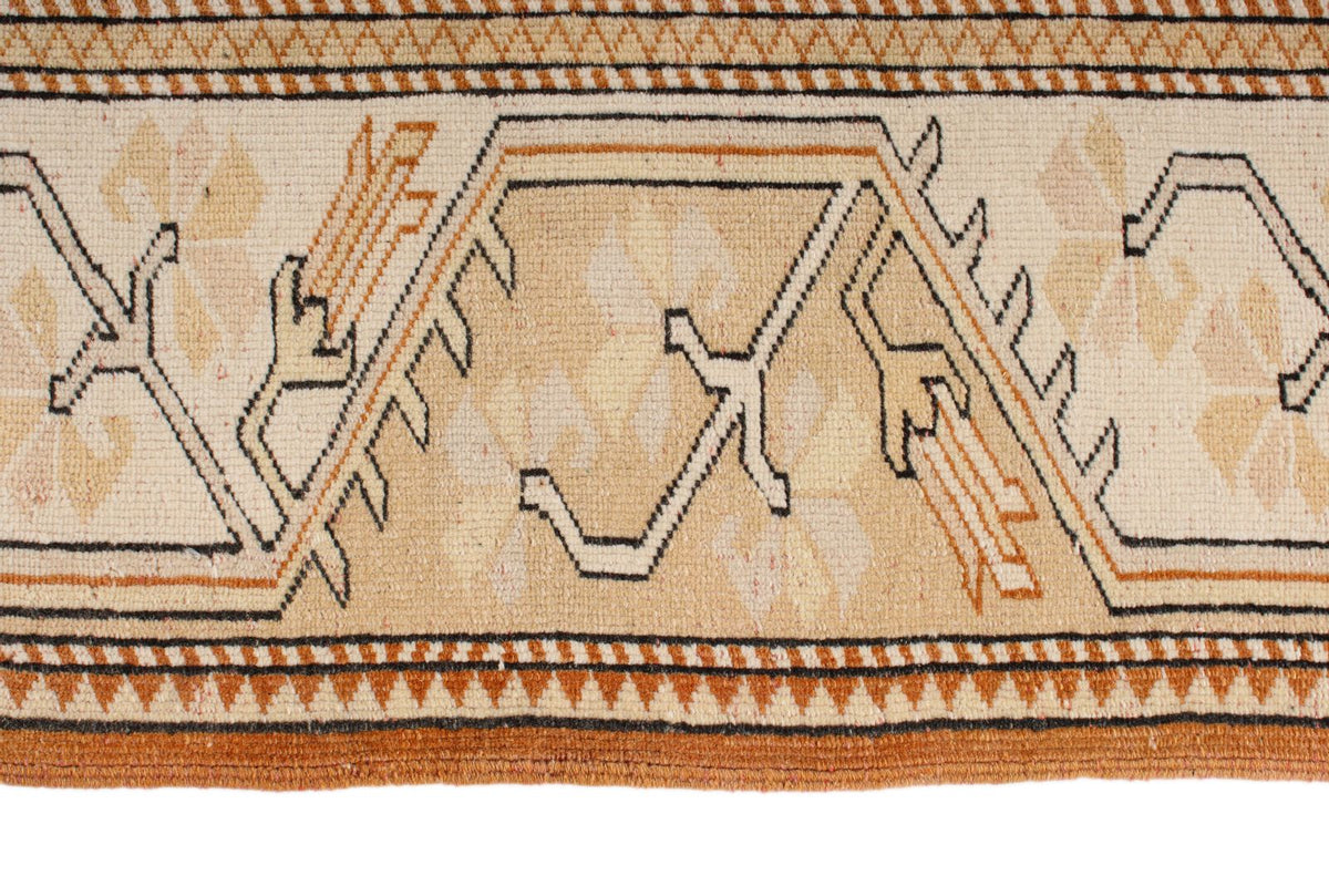 7x8 Beige and Rust Turkish Milas Rug