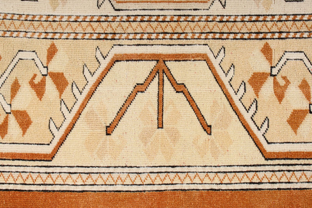 7x8 Beige and Rust Turkish Milas Rug