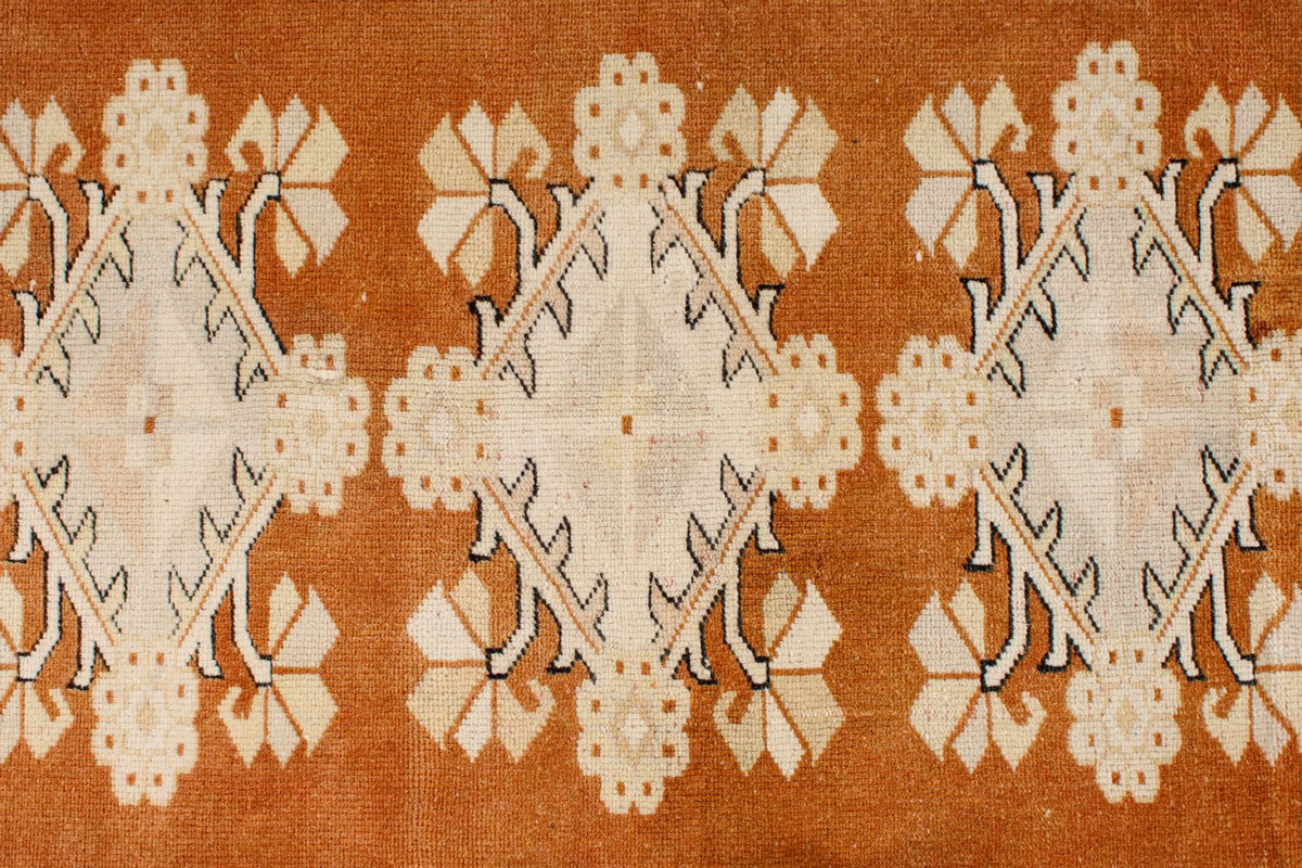 7x8 Beige and Rust Turkish Milas Rug