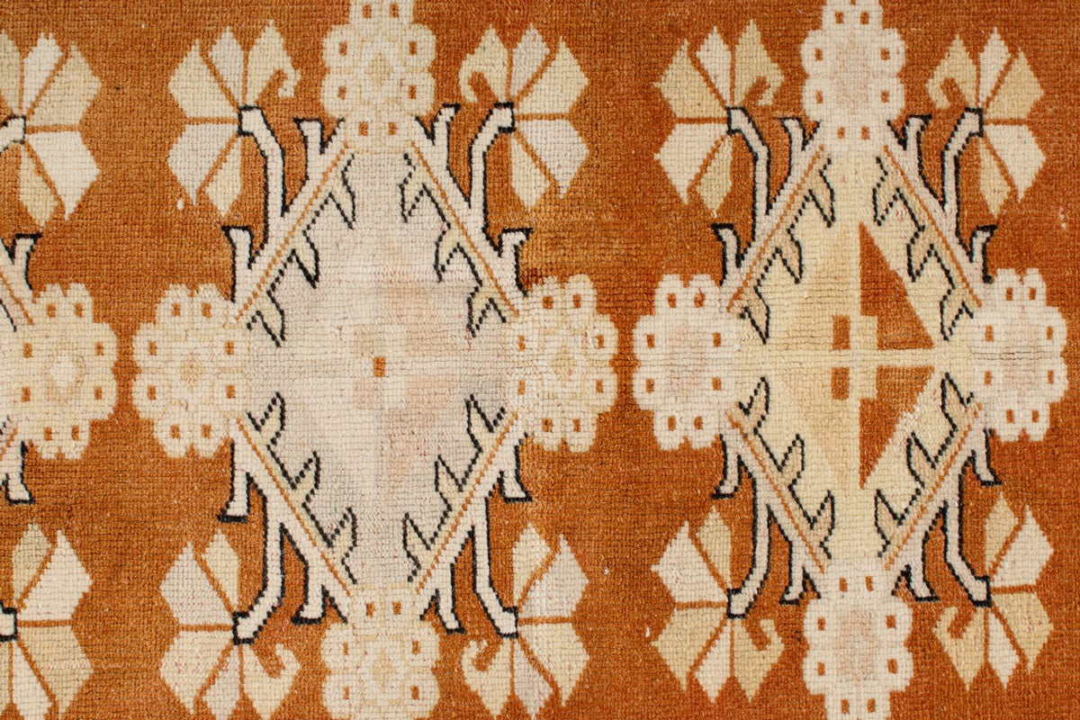 7x8 Beige and Rust Turkish Milas Rug