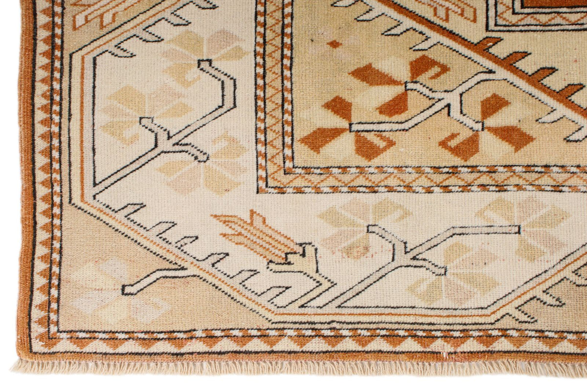 7x8 Beige and Rust Turkish Milas Rug