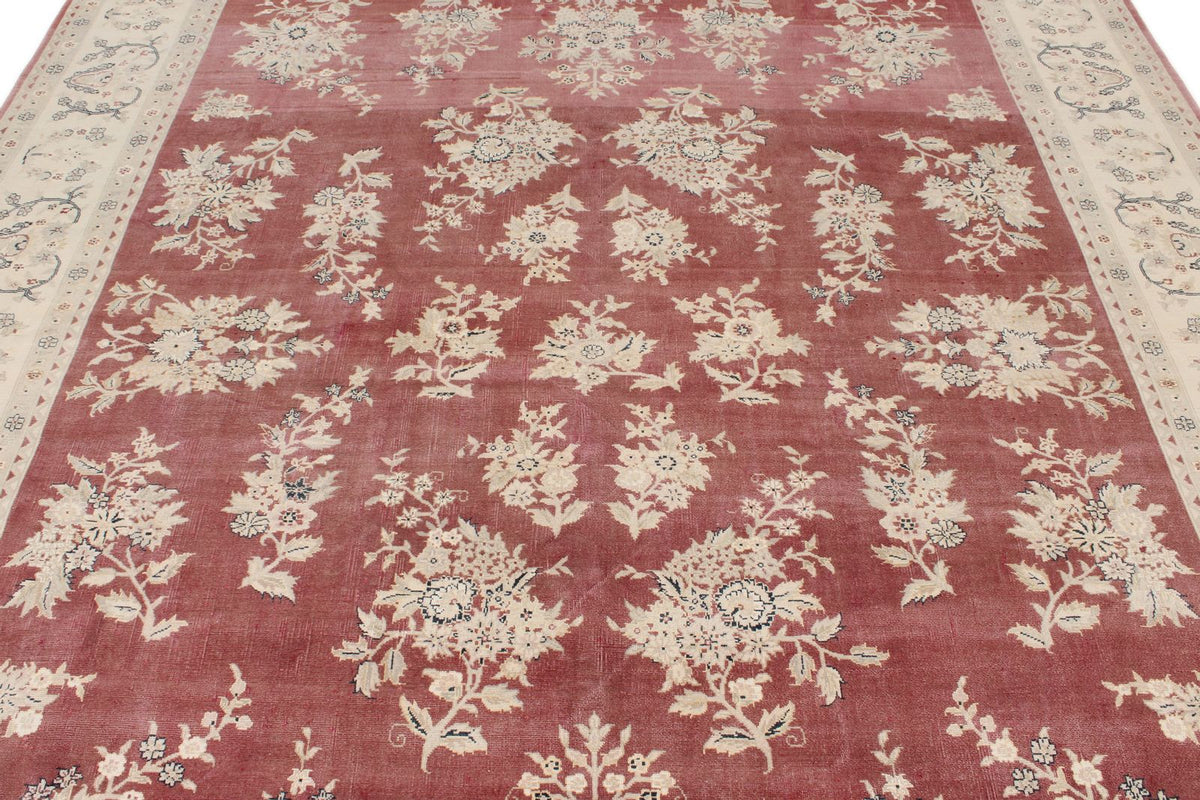 8x10 Burgundy and Beige Turkish Traditional Rug