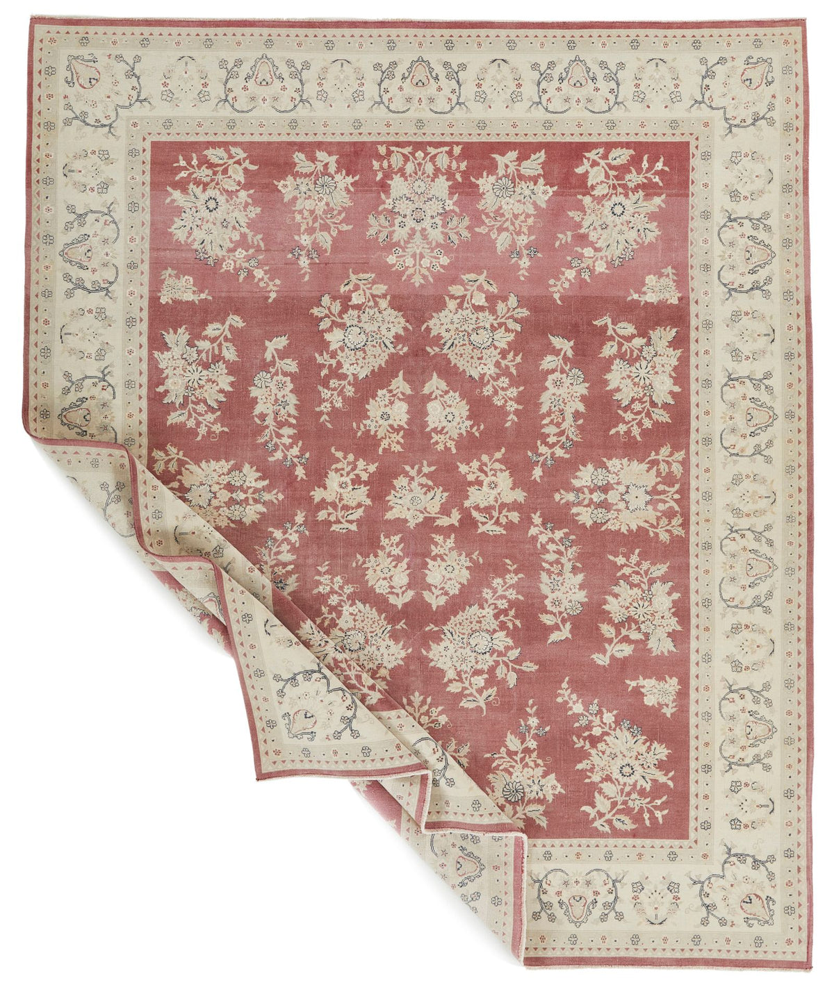 8x10 Burgundy and Beige Turkish Traditional Rug
