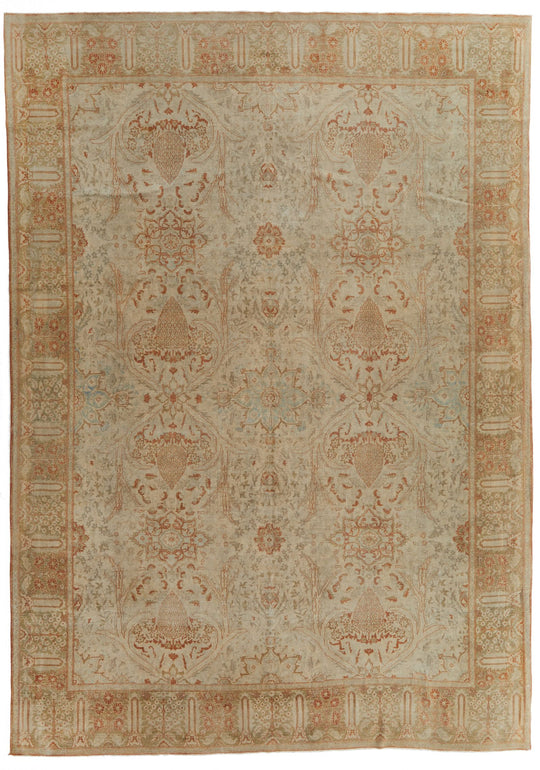 10x15 Beige and Rust Turkish Traditional Rug