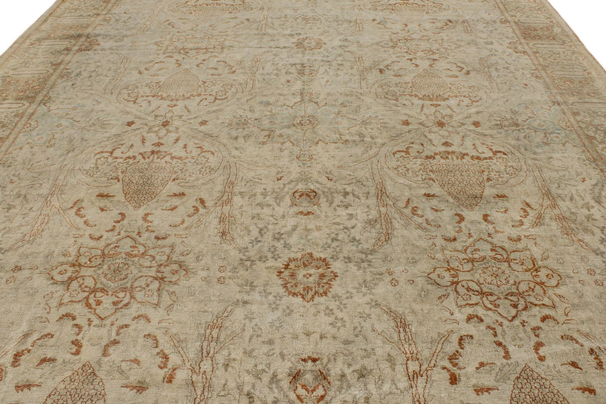 10x15 Beige and Rust Turkish Traditional Rug