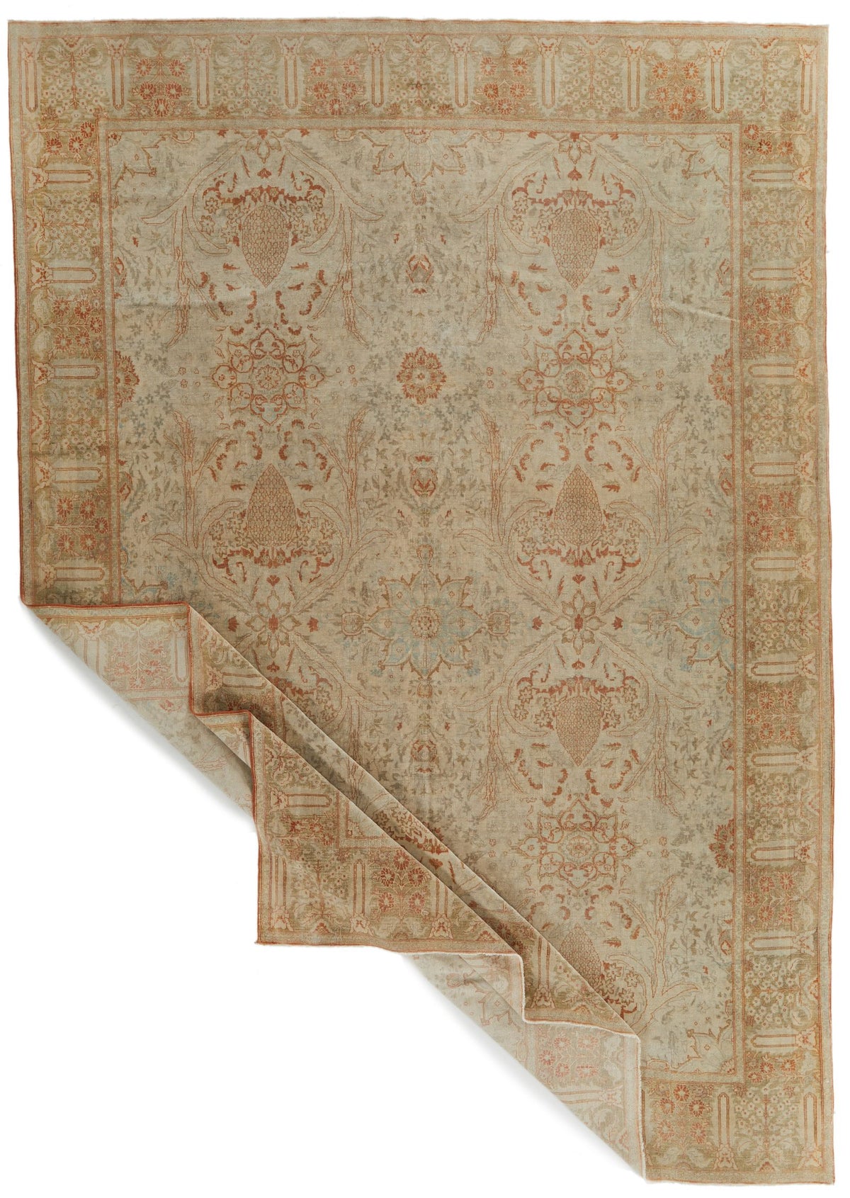 10x15 Beige and Rust Turkish Traditional Rug