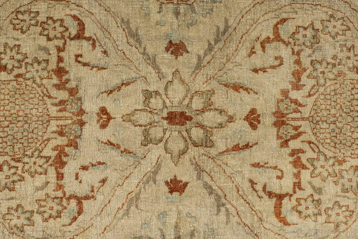 10x15 Beige and Rust Turkish Traditional Rug
