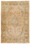 6x9 Beige and Brown Turkish Traditional Rug