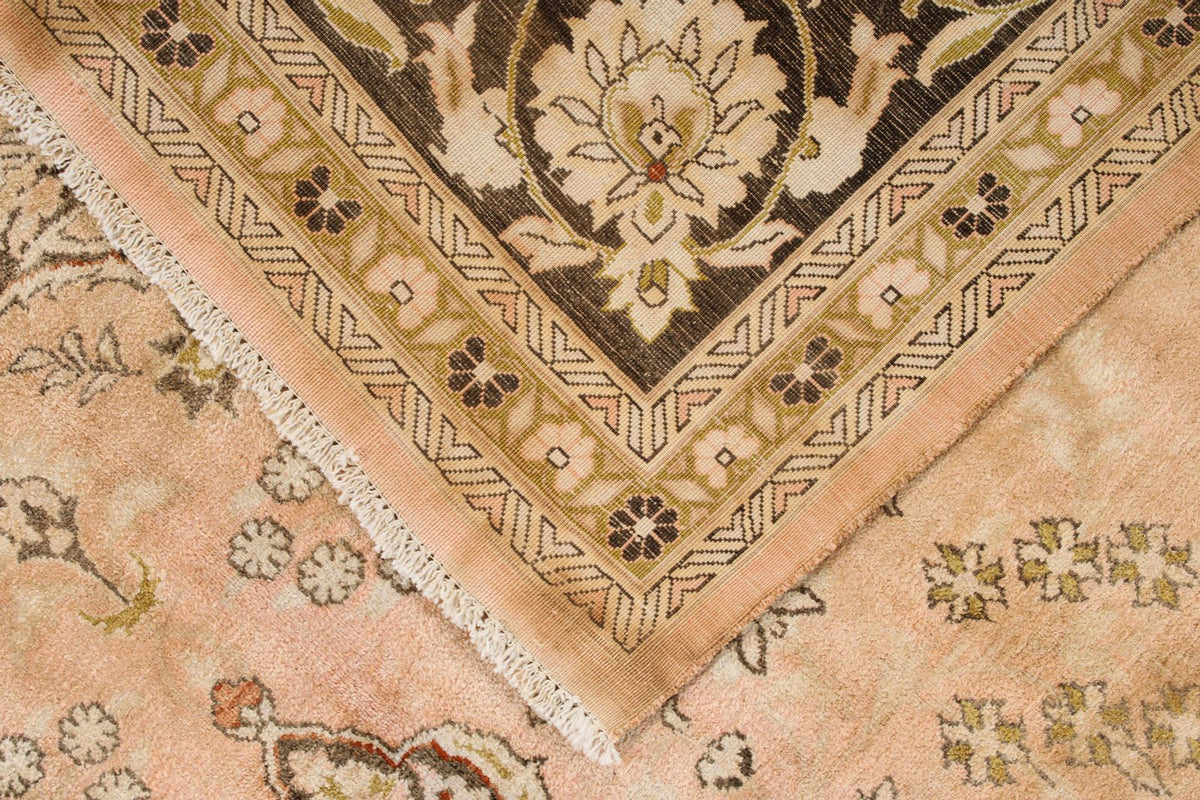 6x9 Beige and Brown Turkish Traditional Rug