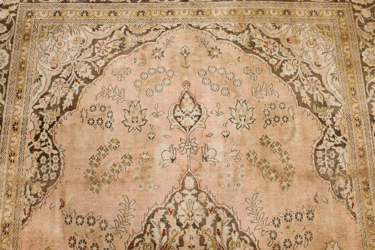 6x9 Beige and Brown Turkish Traditional Rug
