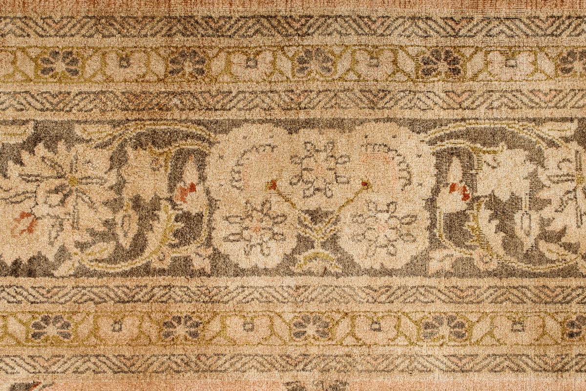 6x9 Beige and Brown Turkish Traditional Rug