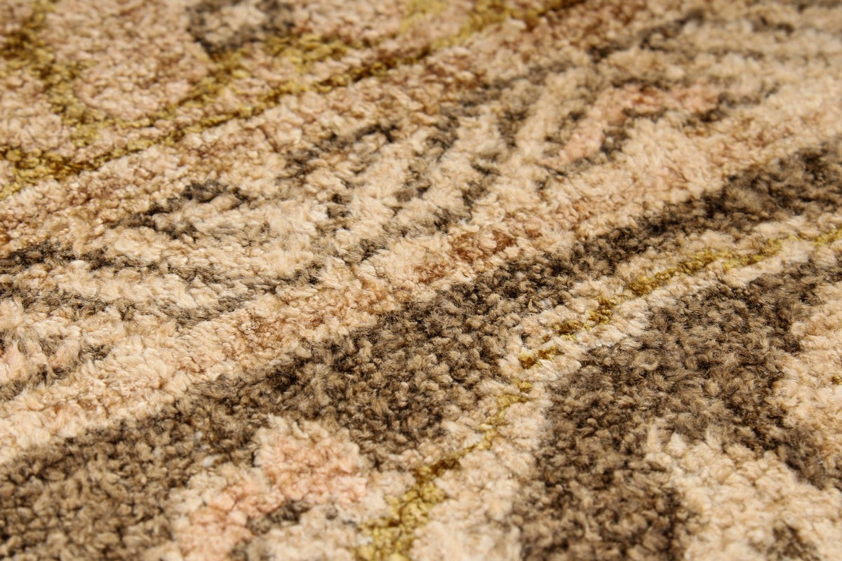 6x9 Beige and Brown Turkish Traditional Rug