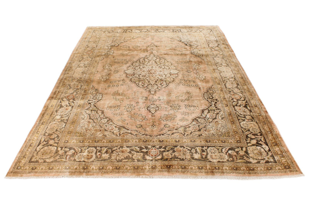 6x9 Beige and Brown Turkish Traditional Rug