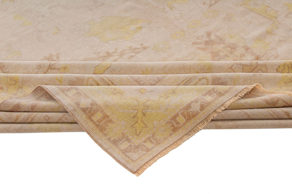9x11 Beige Turkish Oushak Rug