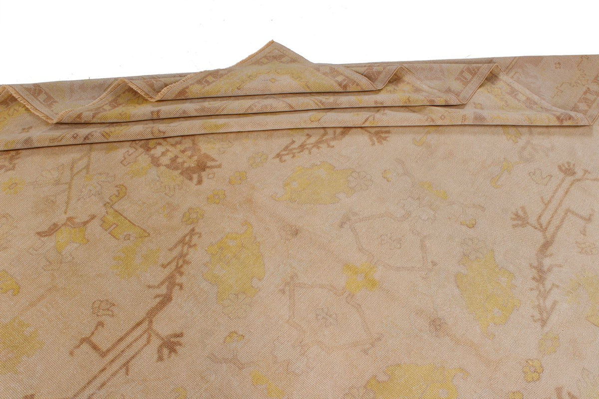 9x11 Beige Turkish Oushak Rug