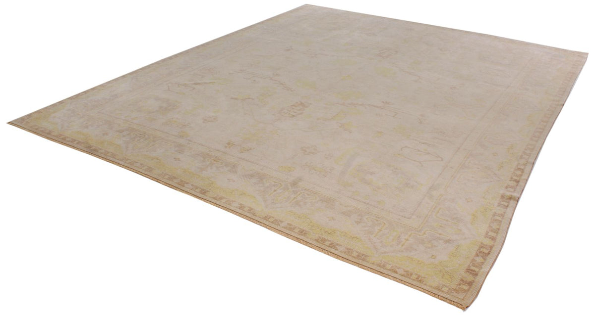 9x11 Beige Turkish Oushak Rug