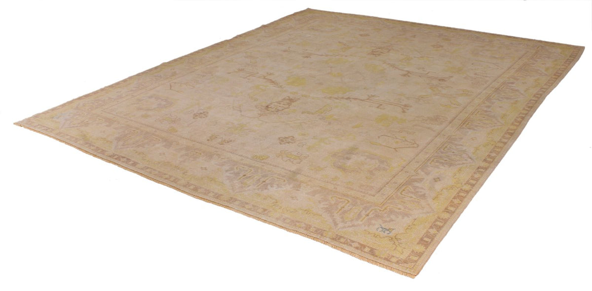 9x11 Beige Turkish Oushak Rug