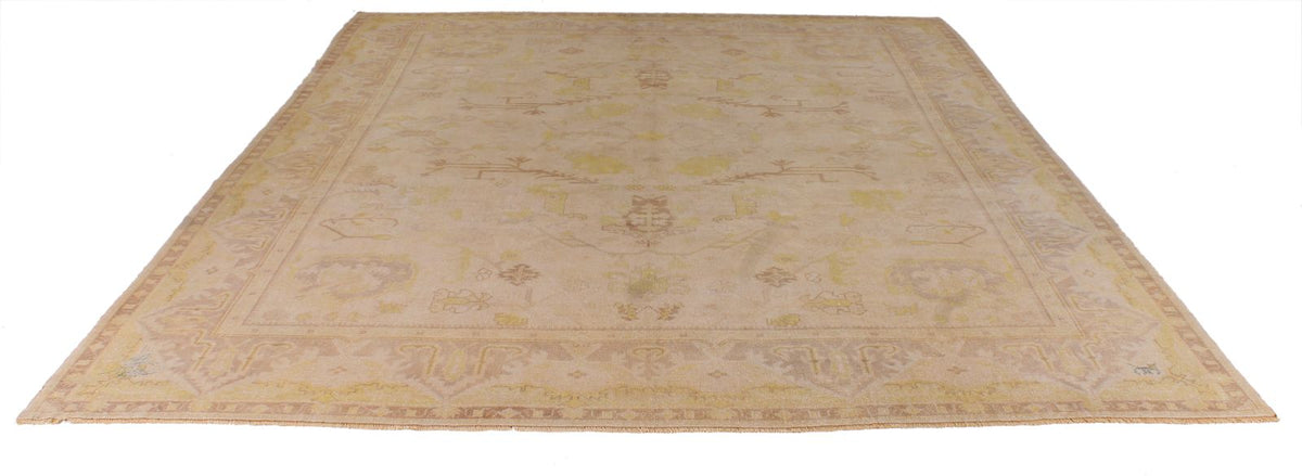 9x11 Beige Turkish Oushak Rug