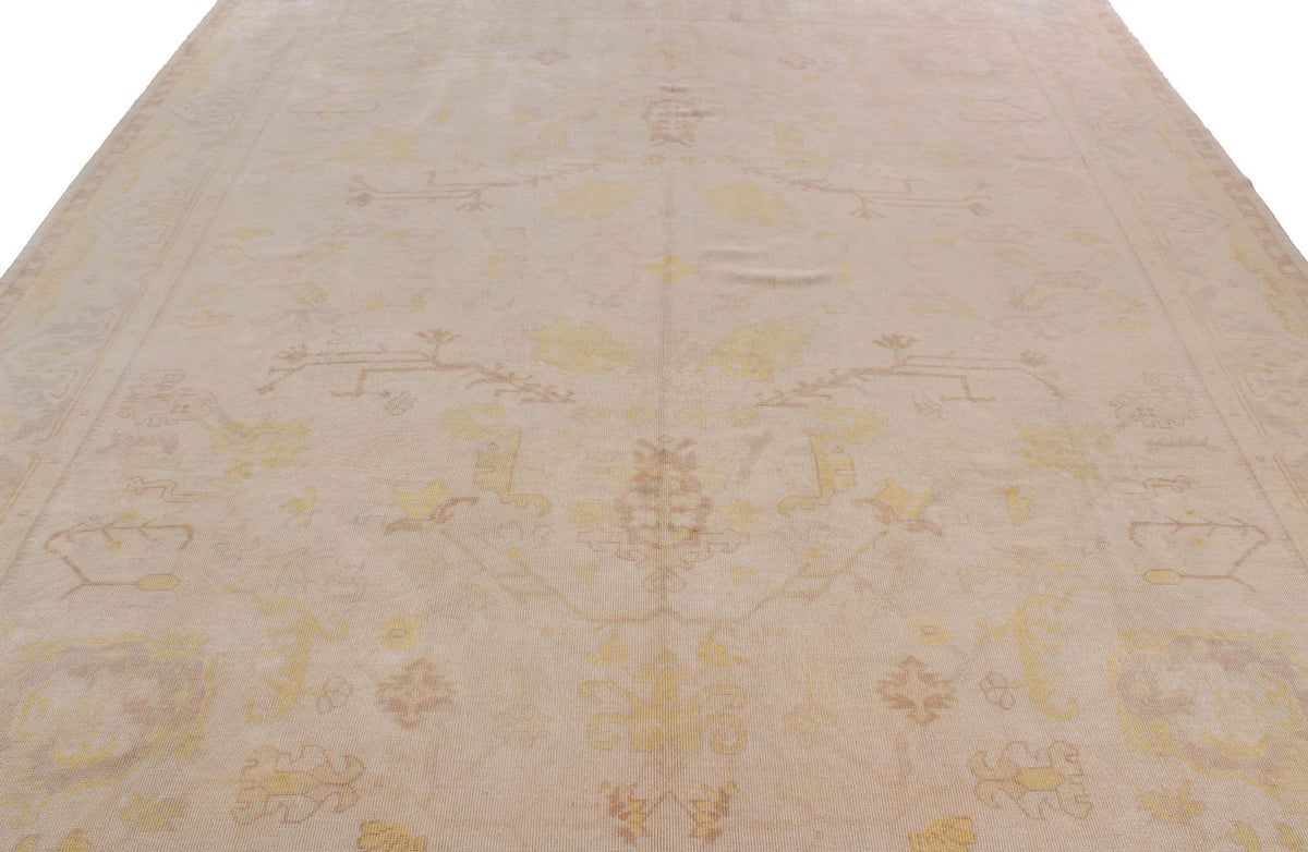 9x11 Beige Turkish Oushak Rug