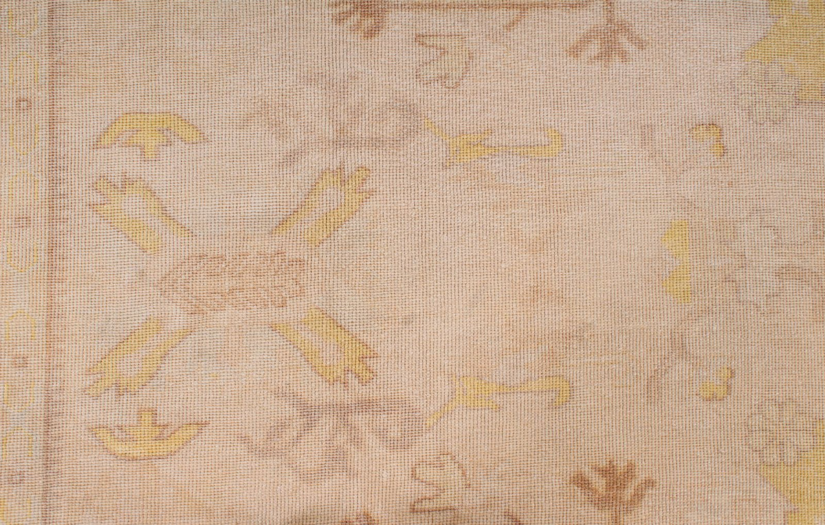 9x11 Beige Turkish Oushak Rug