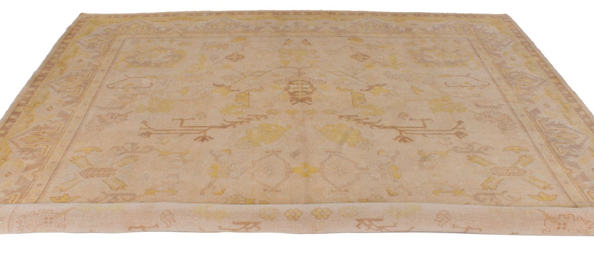 9x11 Beige Turkish Oushak Rug