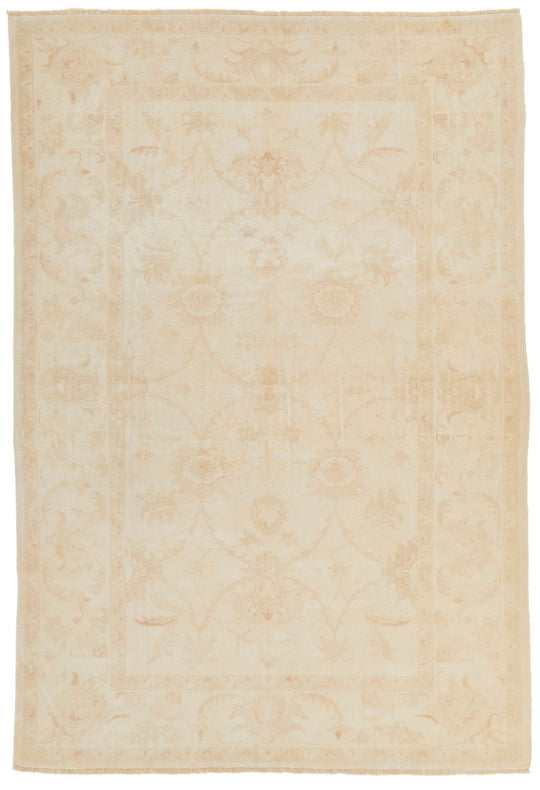 6x9 Beige Turkish Oushak Rug