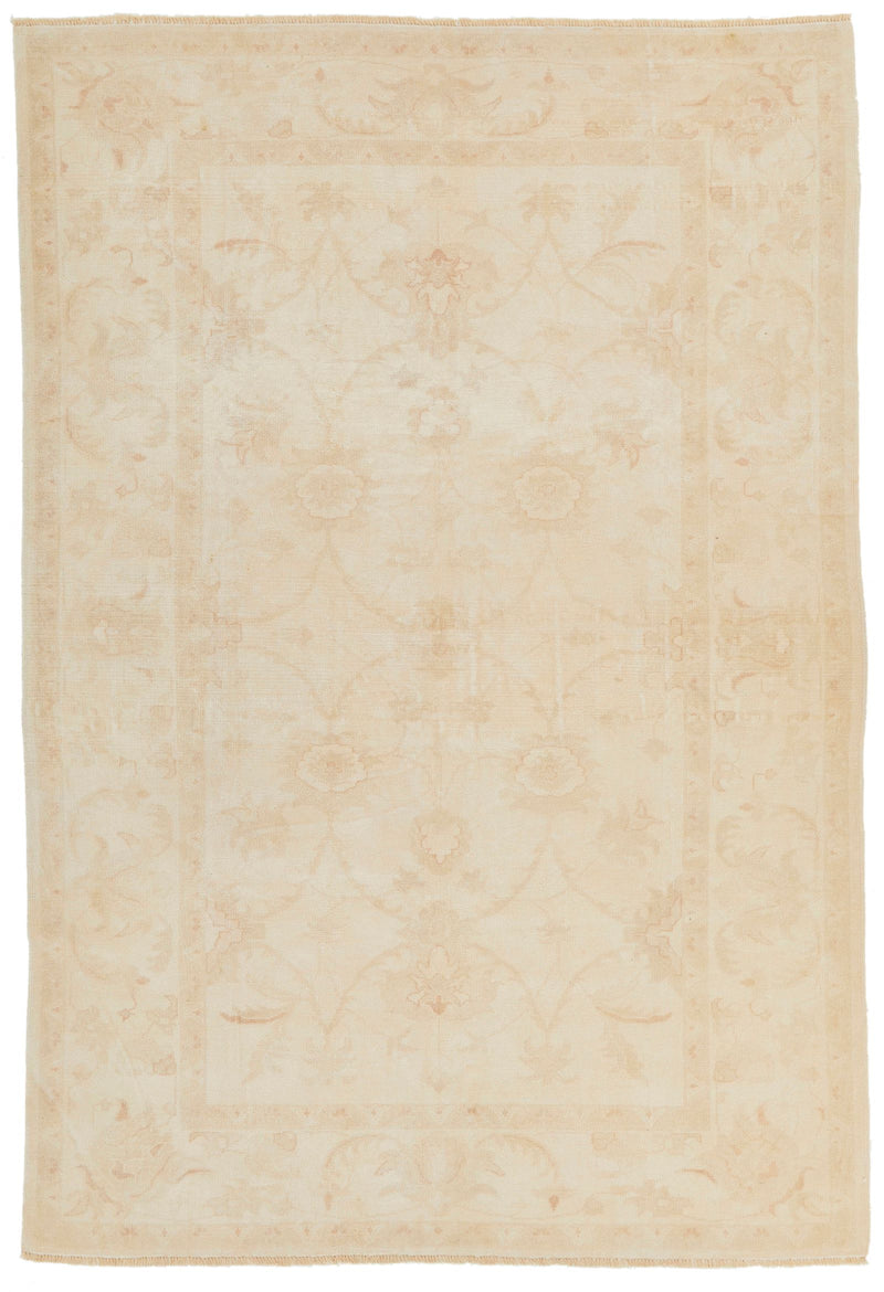 6x9 Beige Turkish Oushak Rug