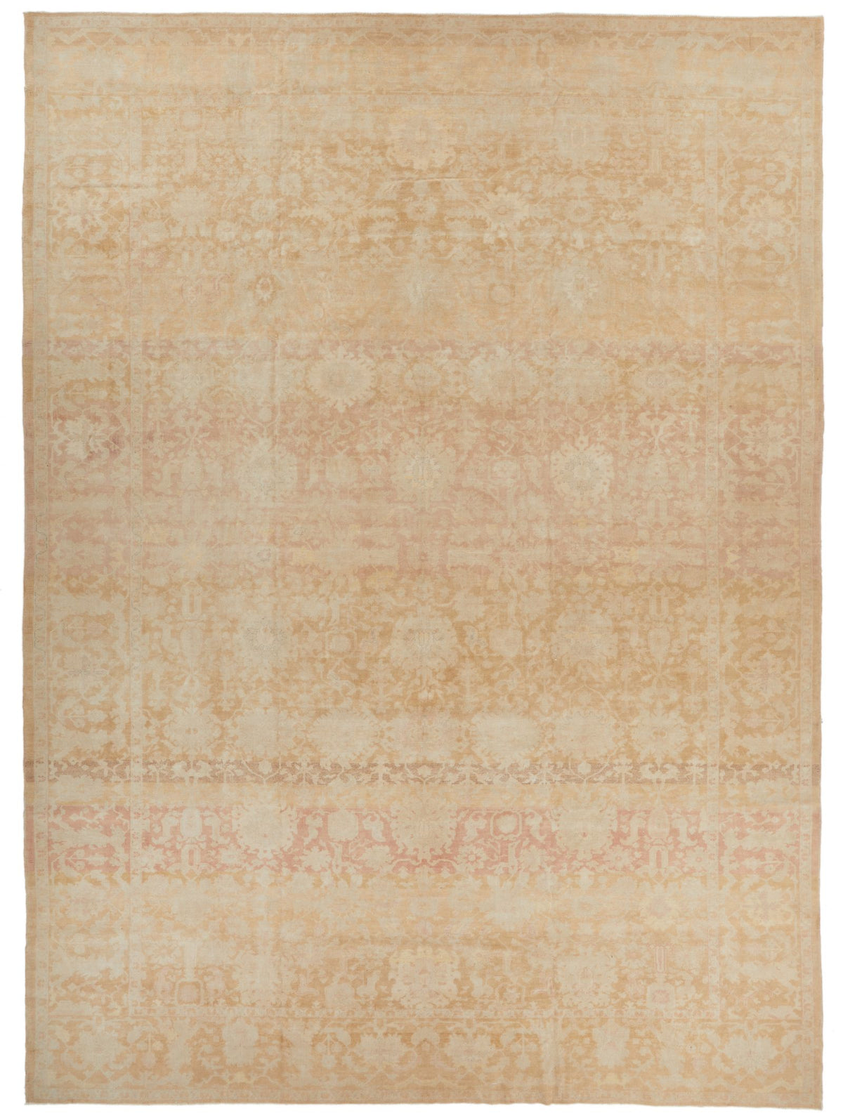12x17 Beige and Rust Turkish Traditional Rug