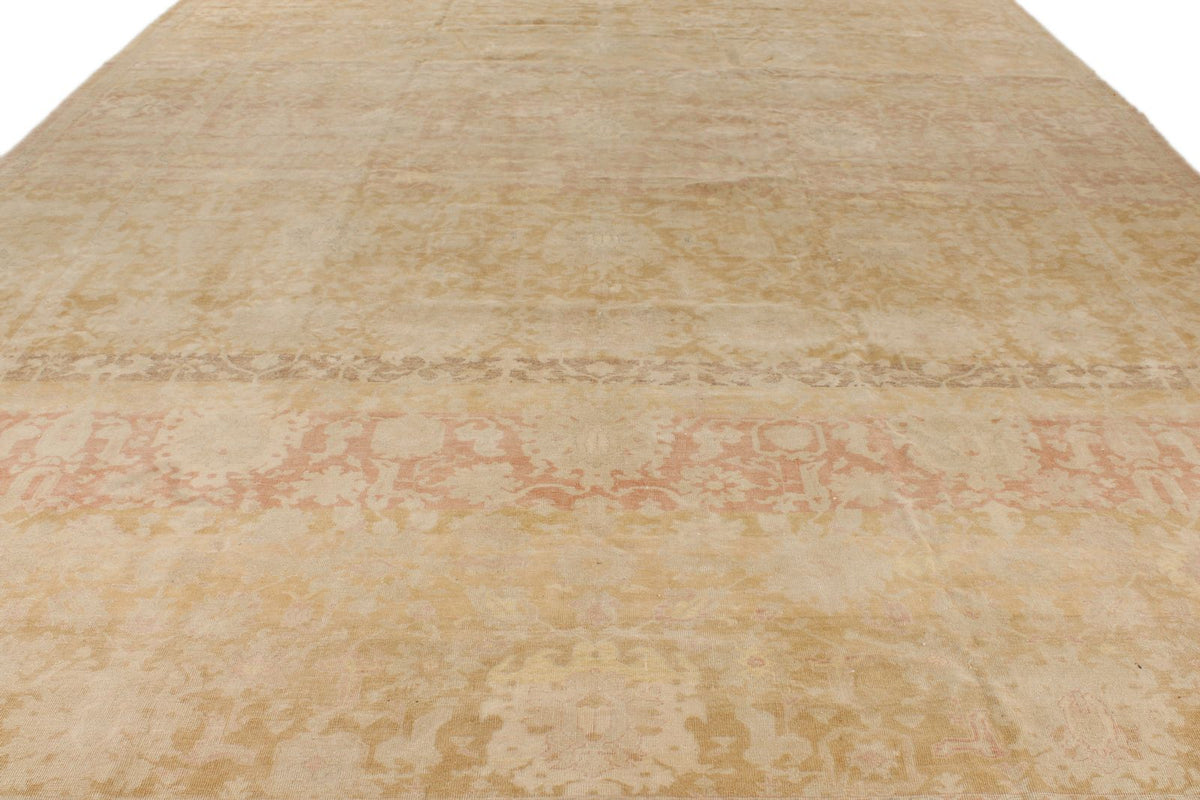 12x17 Beige and Rust Turkish Traditional Rug