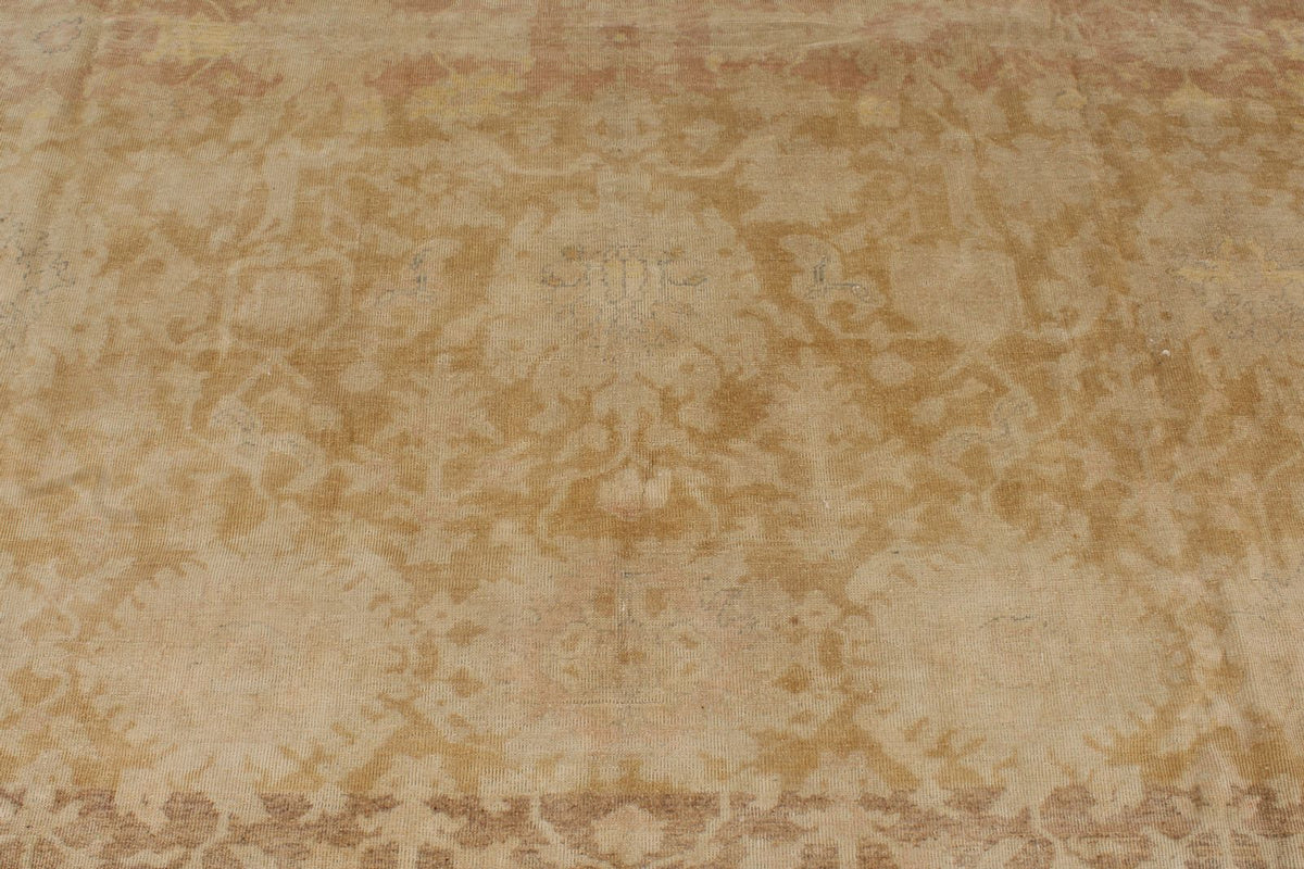 12x17 Beige and Rust Turkish Traditional Rug