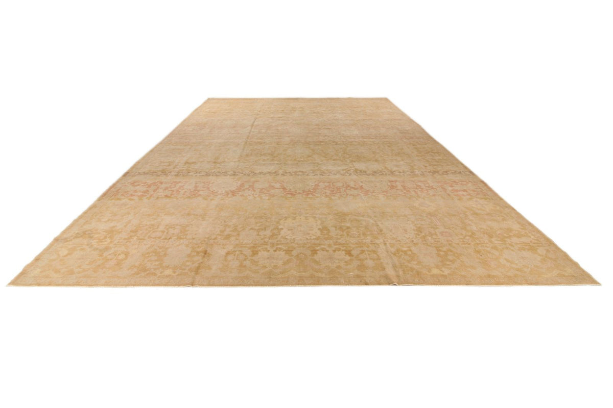 12x17 Beige and Rust Turkish Traditional Rug