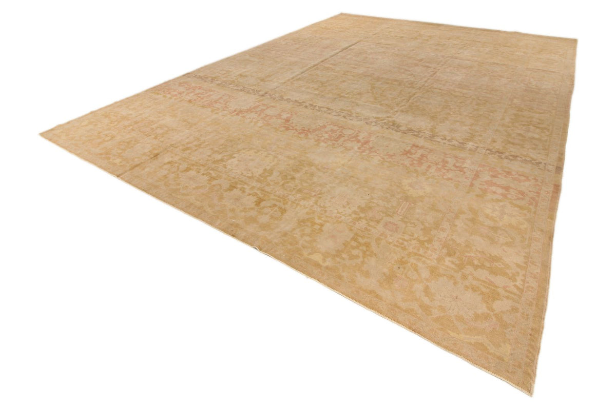12x17 Beige and Rust Turkish Traditional Rug