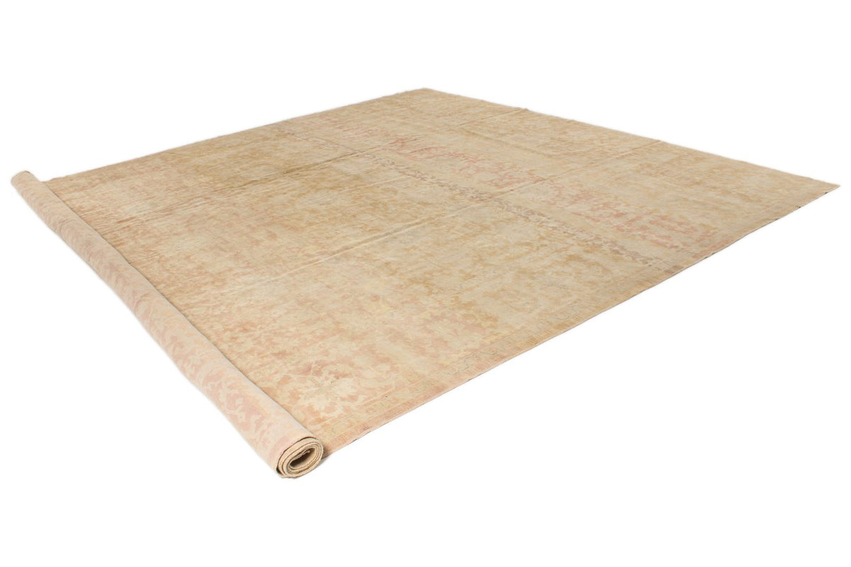 12x17 Beige and Rust Turkish Traditional Rug