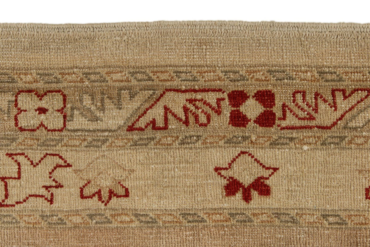 13x19 Beige and Red Turkish Oushak Rug