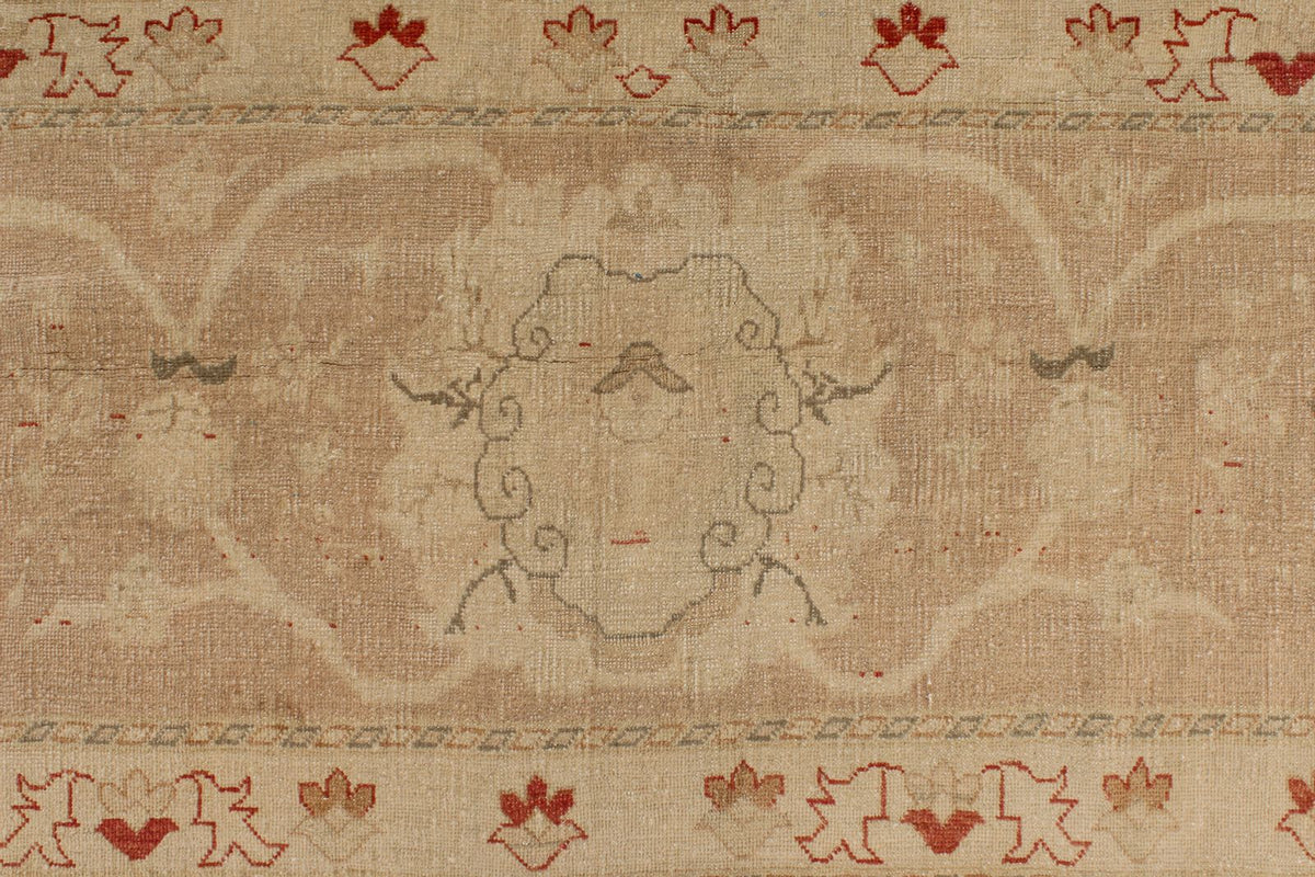 13x19 Beige and Red Turkish Oushak Rug