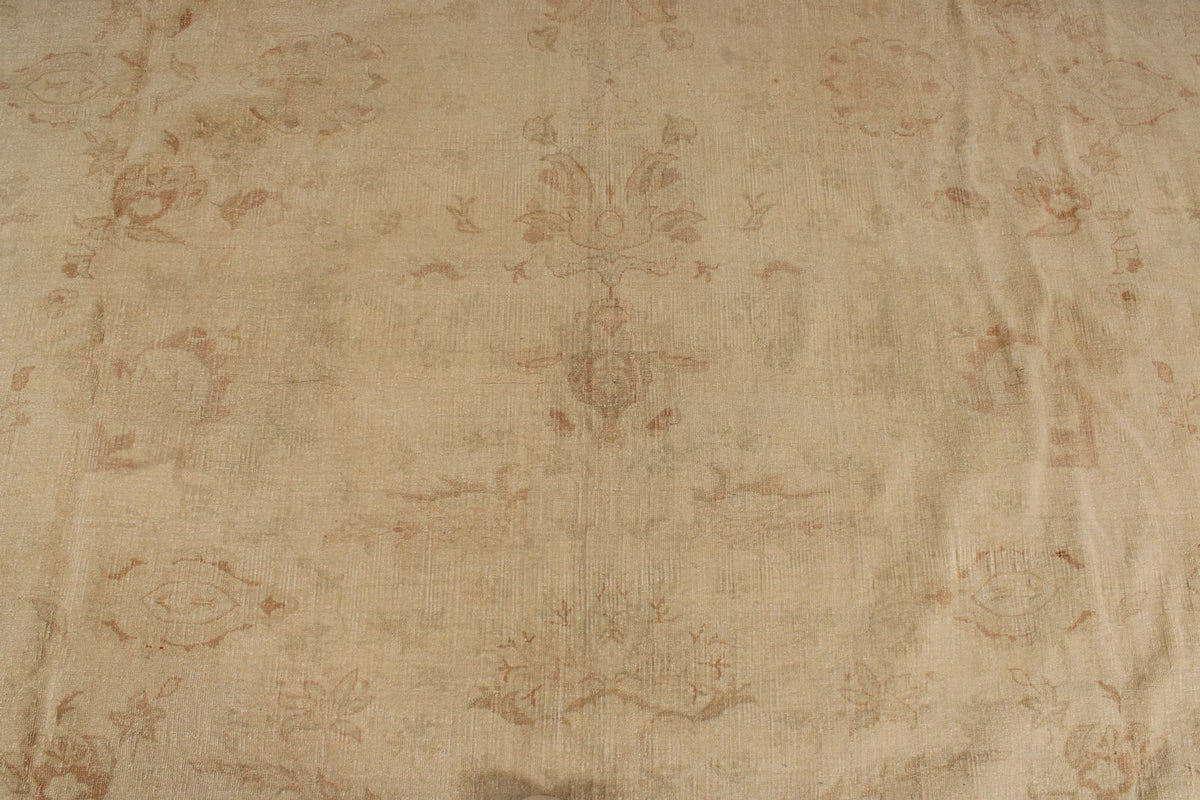 13x19 Beige and Red Turkish Oushak Rug