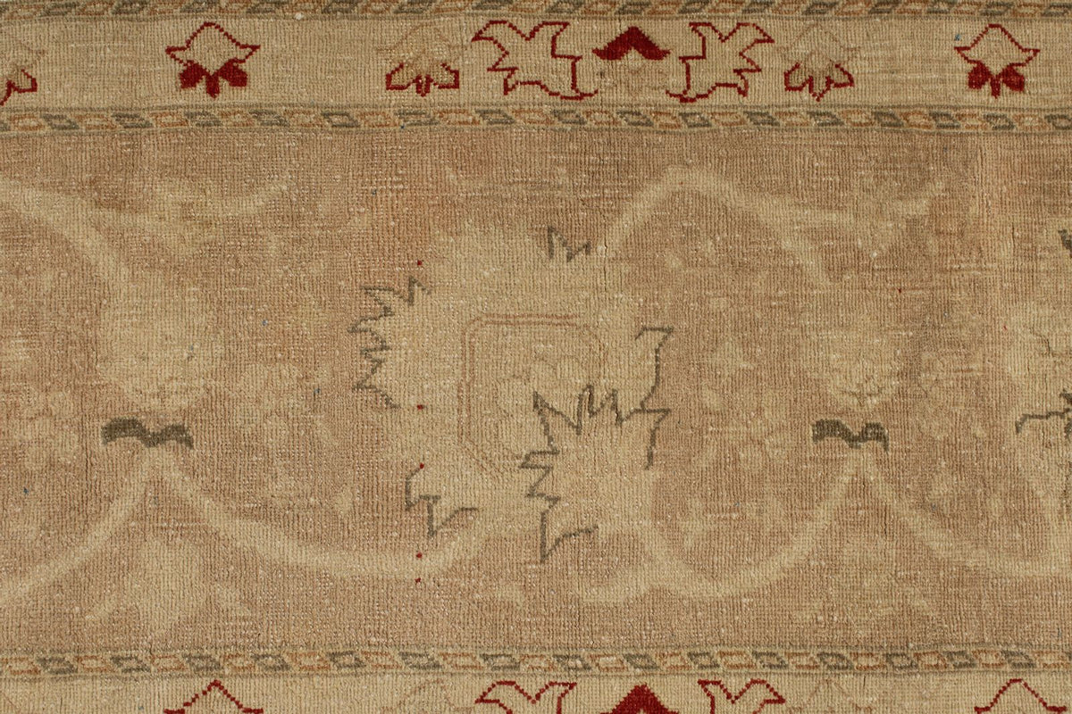 13x19 Beige and Red Turkish Oushak Rug