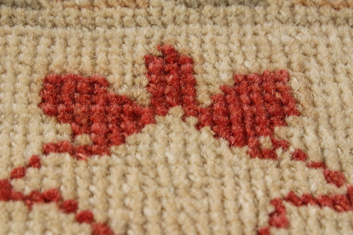 13x19 Beige and Red Turkish Oushak Rug