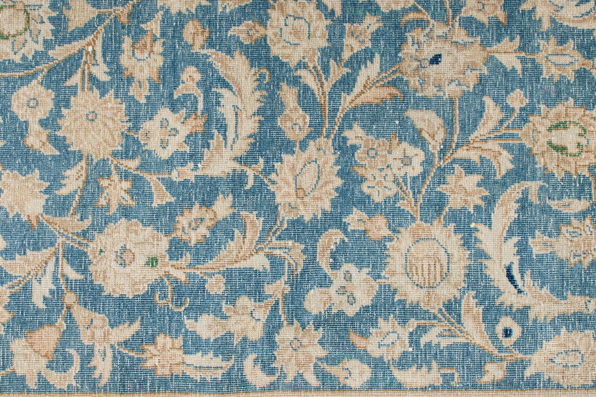 6x10 Blue and Rust Turkish Silk Rug