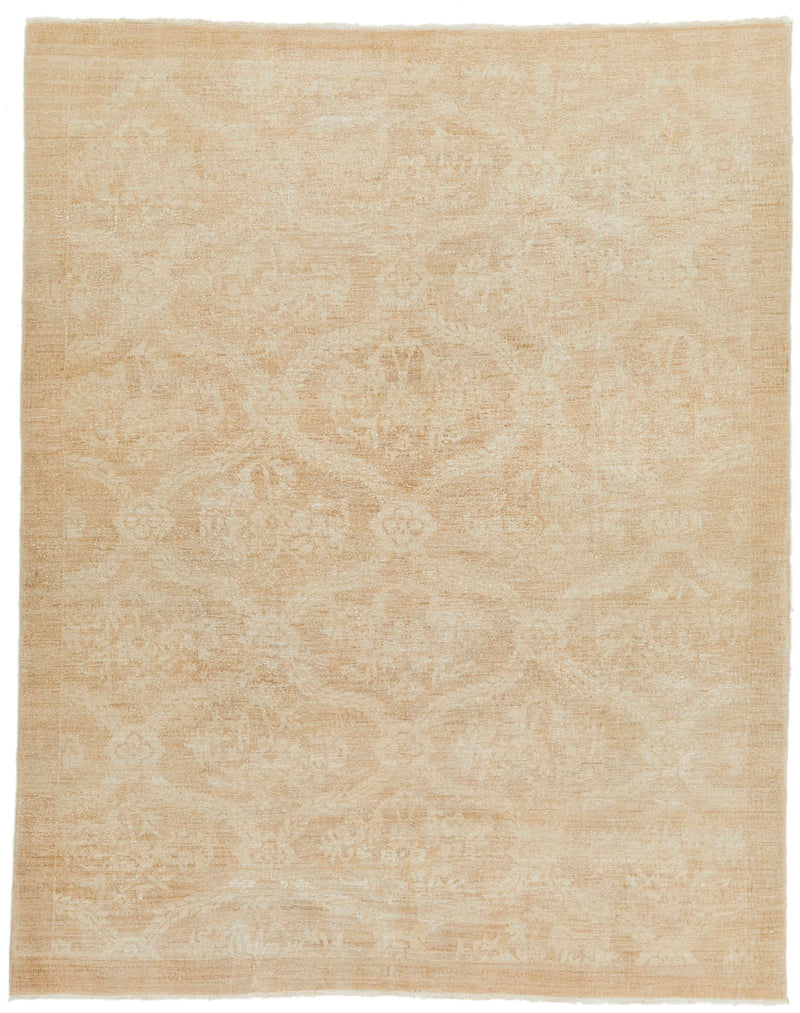 6x8 Beige Turkish Oushak Rug