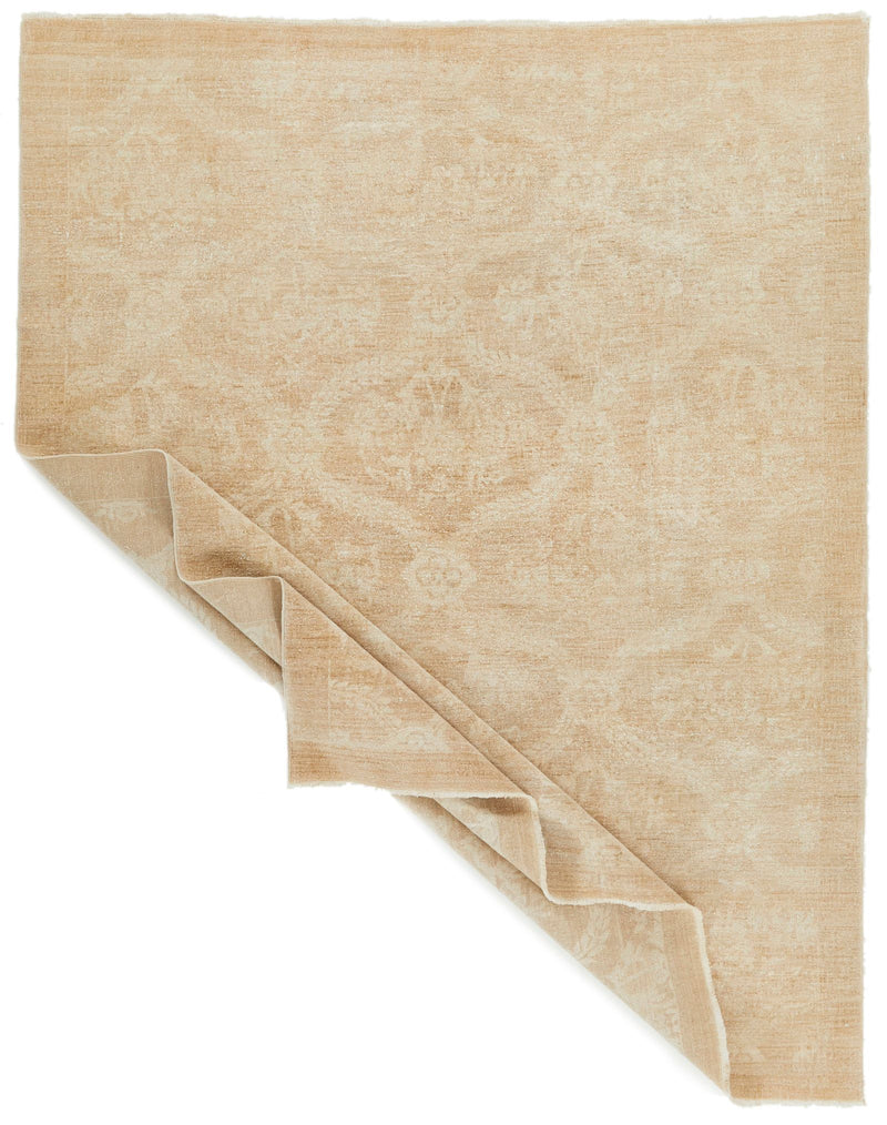 6x8 Beige Turkish Oushak Rug