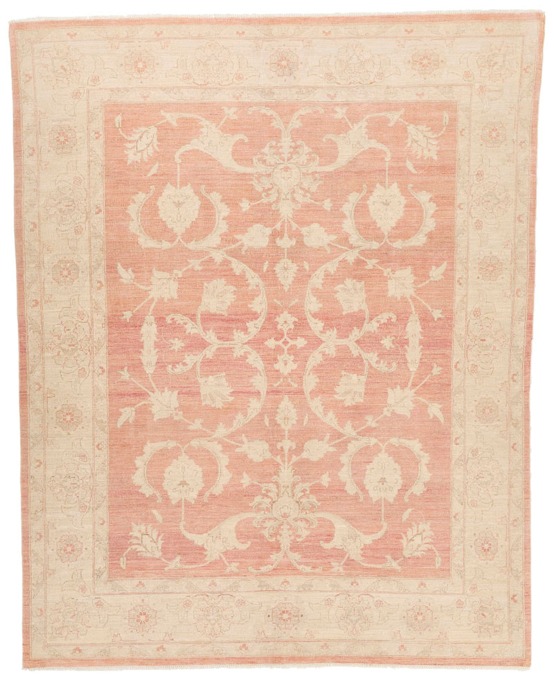 8x10 Rust and Beige Turkish Oushak Rug