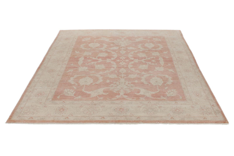 8x10 Rust and Beige Turkish Oushak Rug