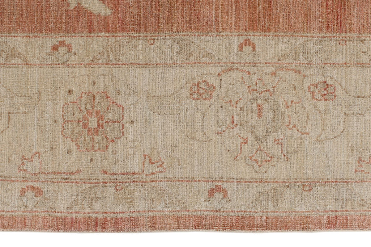 8x10 Rust and Beige Turkish Oushak Rug