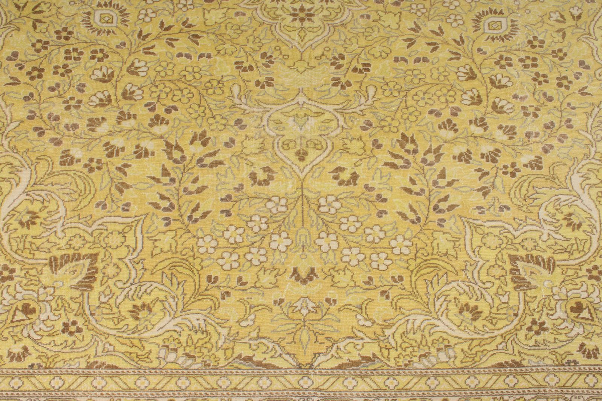 6x10 Yellow and Brown Turkish Traditional Rug