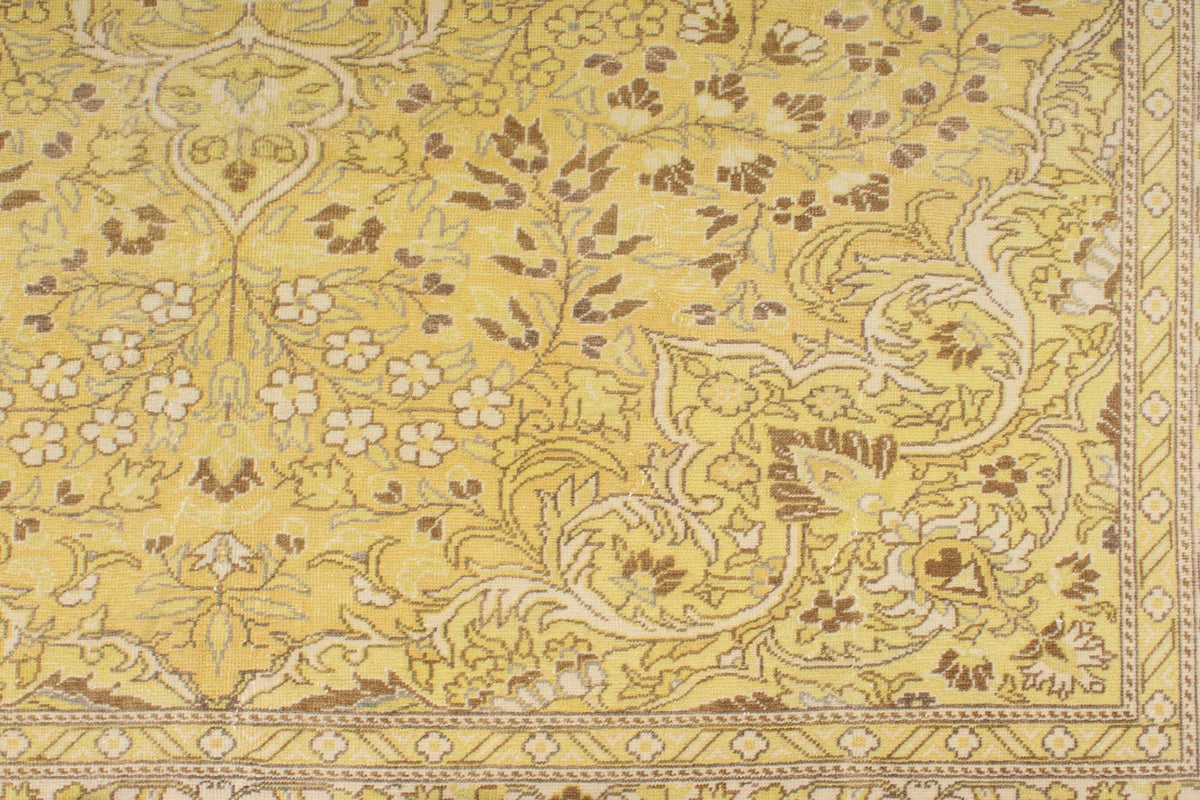 6x10 Yellow and Brown Turkish Traditional Rug