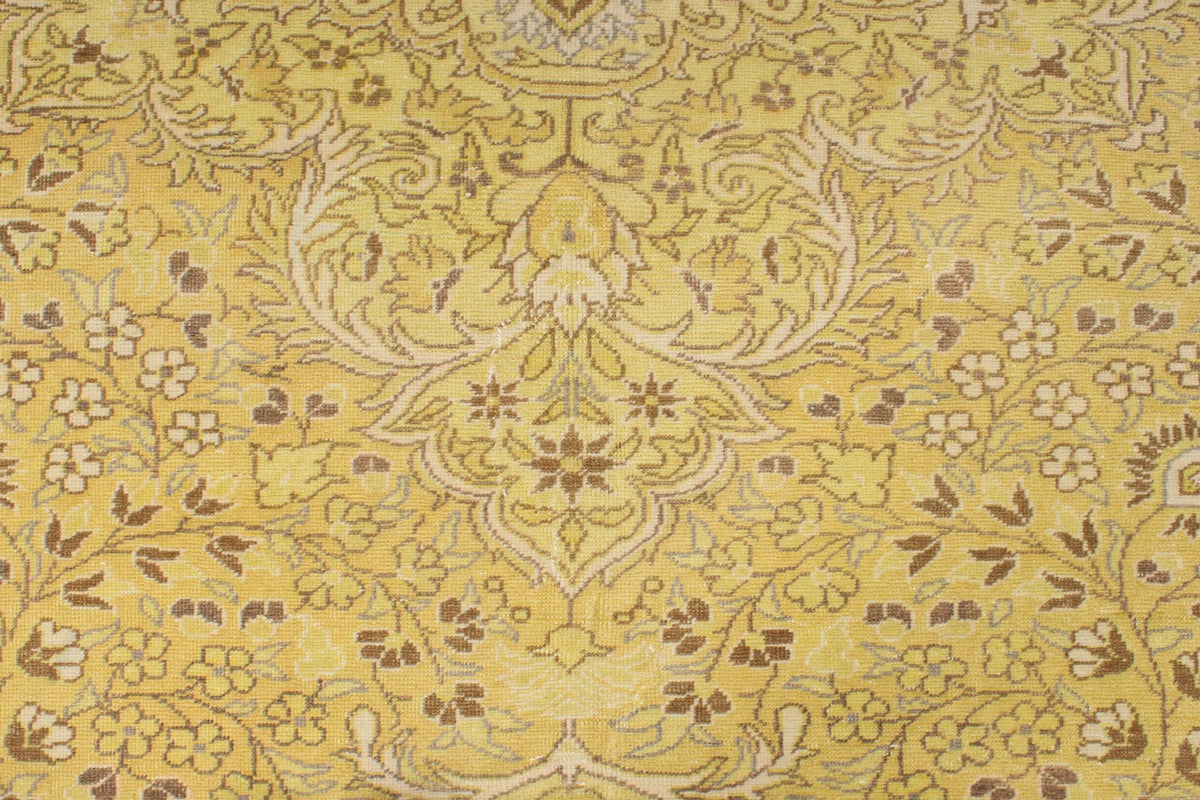 6x10 Yellow and Brown Turkish Traditional Rug