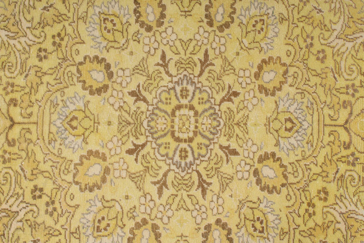 6x10 Yellow and Brown Turkish Traditional Rug